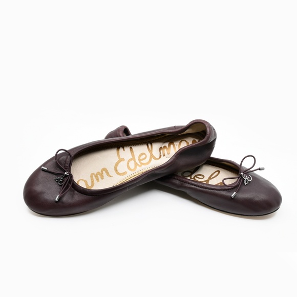 SAM EDELMAN Felicia Aubergine Leather Ballet Flats US 7M - Picture 8 of 11